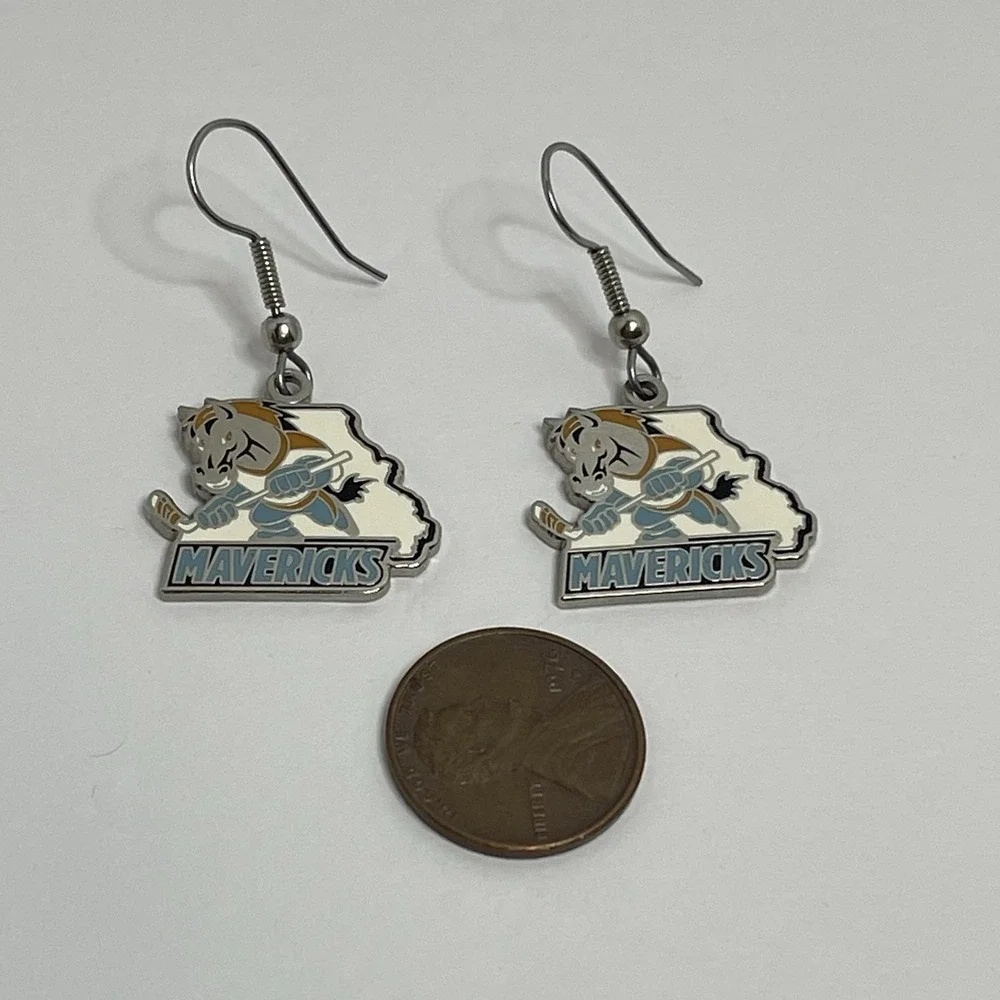 Missouri Mavericks Hockey Earrings Women Sports Memorabilia Kansas City Wire